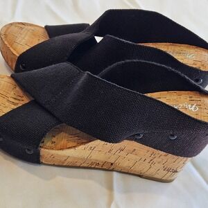 Michelle D cork wedge sandals 8.5